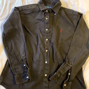Large cotton Ralph Lauren black mens button down